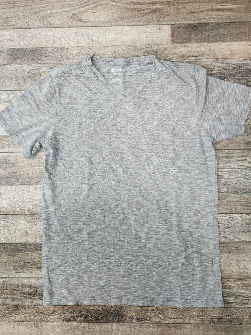 ens Express Slim Stretch Fit Light Gray Heather V Neck size L